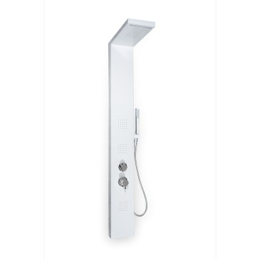 Colonne de douche hydromassage MANHATTAN blanc mat avec 4 fonctions