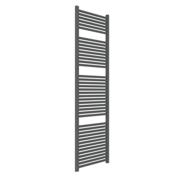 Sèche-serviettes noir mat, entraxe 45 cm, hauteur 180 cm, largeur 50 cm