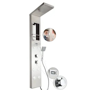 Panneau de douche hydromassage en acier inoxydable brossé CITY PLUS