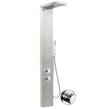 Panneau de douche hydromassage multijets en acier brossé MANHATTAN PLUS