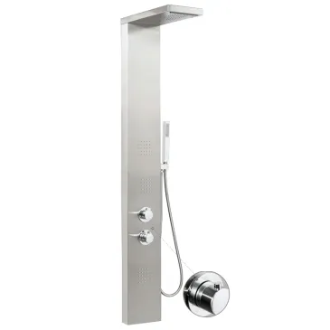Panneau de douche hydromassage multijets en acier brossé MANHATTAN PLUS