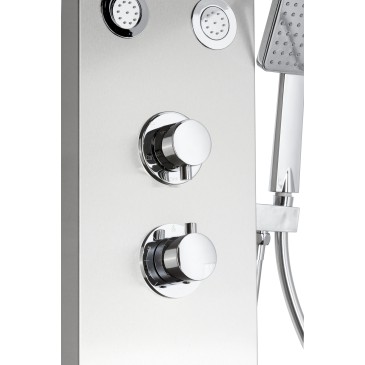 CITY PLUS Duschpaneel aus gebürstetem Edelstahl mit Hydromassagefunktion