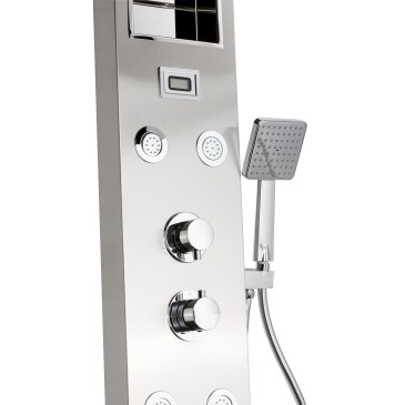 Panneau de douche hydromassage en acier inoxydable brossé CITY PLUS