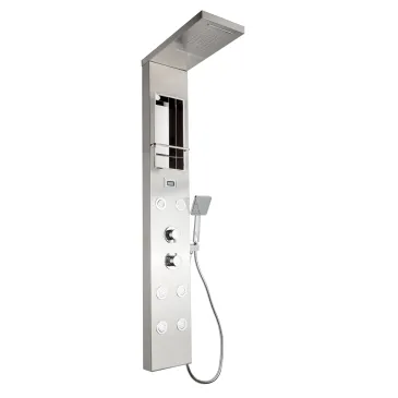 CITY PLUS Duschpaneel aus gebürstetem Edelstahl mit Hydromassagefunktion
