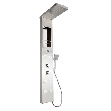 Panneau de douche hydromassage en acier inoxydable brossé CITY PLUS