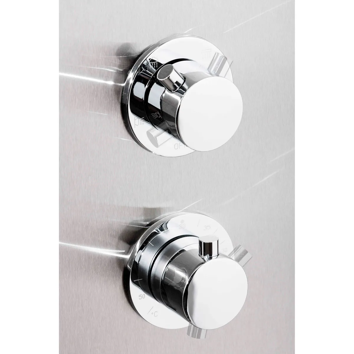 Panneau de douche hydromassage multijets en acier brossé...