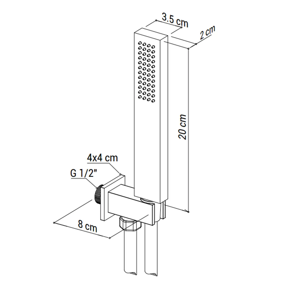 Ensemble pommeau de douche et support QUADRO BLACK avec...