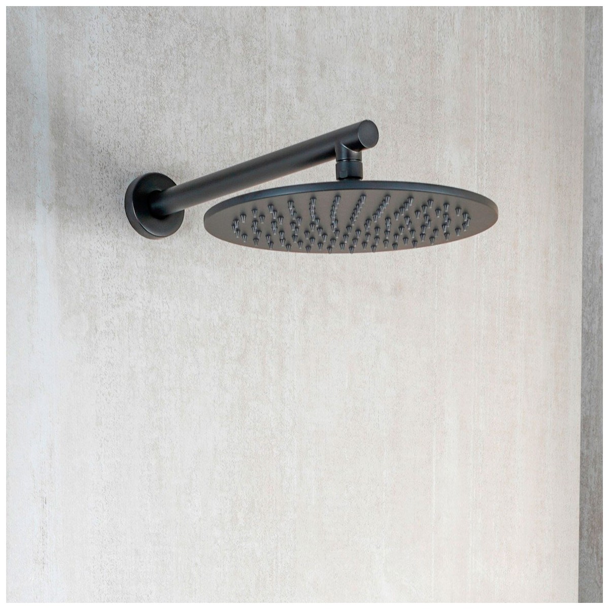 Pomme de douche ronde élégante et moderne en acier inoxydable noir mat ø20