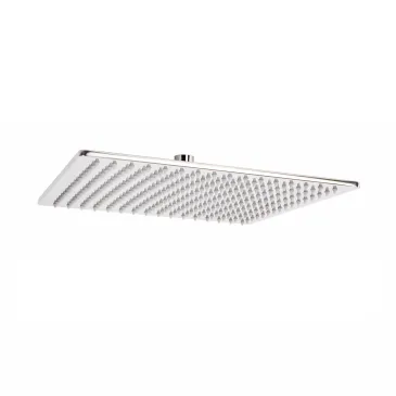 Pommeau de douche élégant et compact 20x20 cm en acier inoxydable chromé