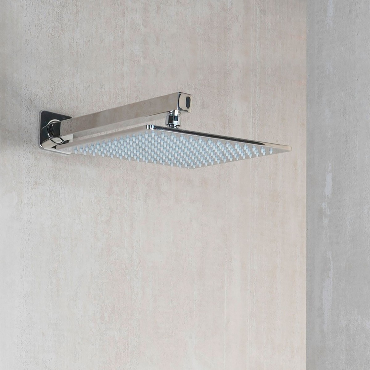 Pommeau de douche élégant et compact 20x20 cm en acier...