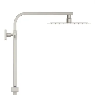 Satinierte Duschstange mit Duschkopf und Handbrause ohne Mischbatterie