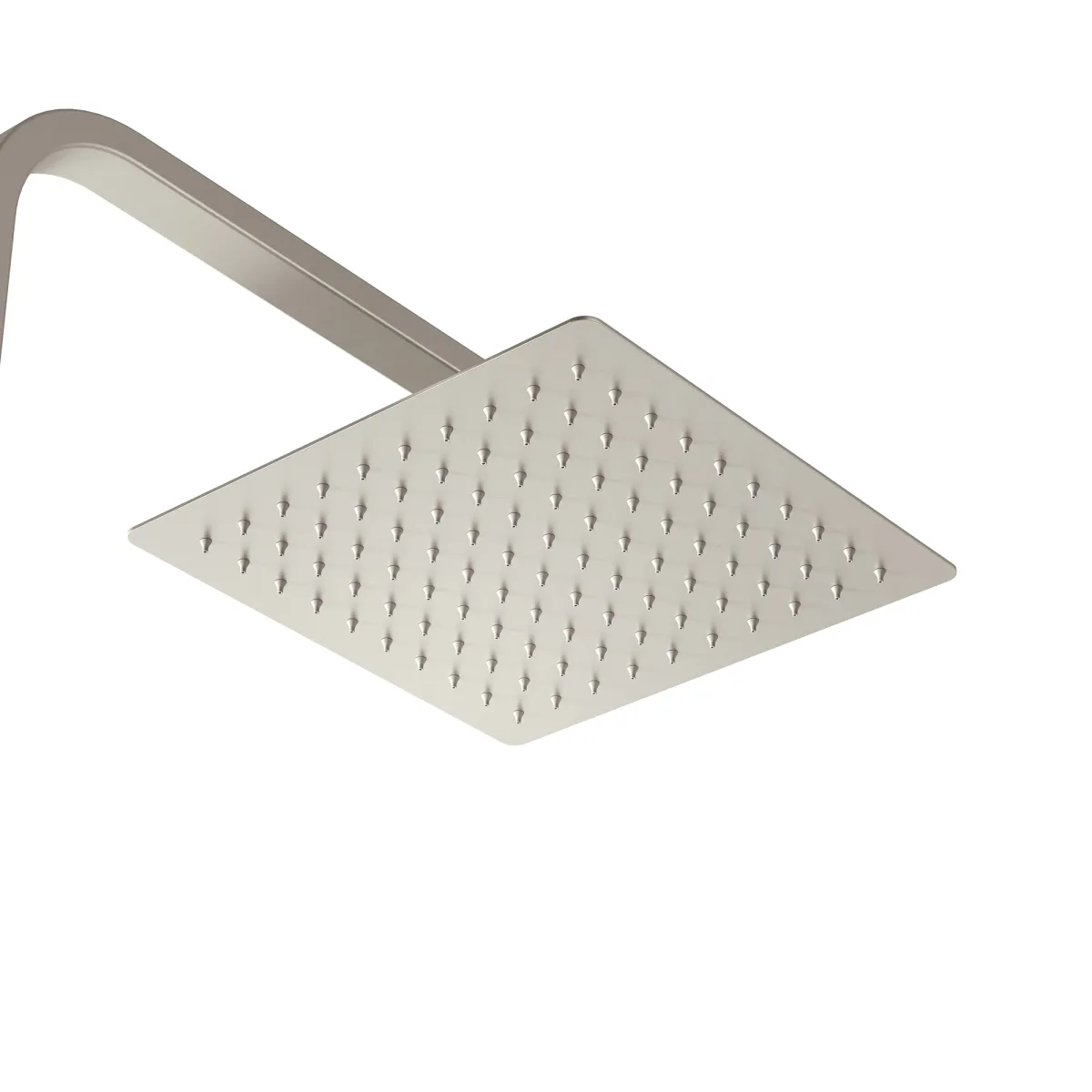 Satinierte Duschstange mit Duschkopf und Handbrause ohne Mischbatterie