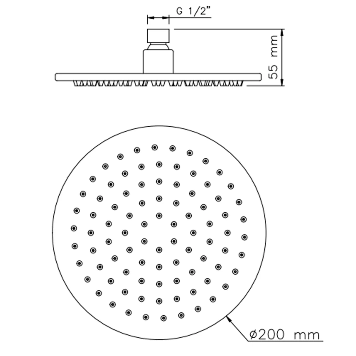 SEVEN 20 cm runder Duschkopf aus Edelstahl