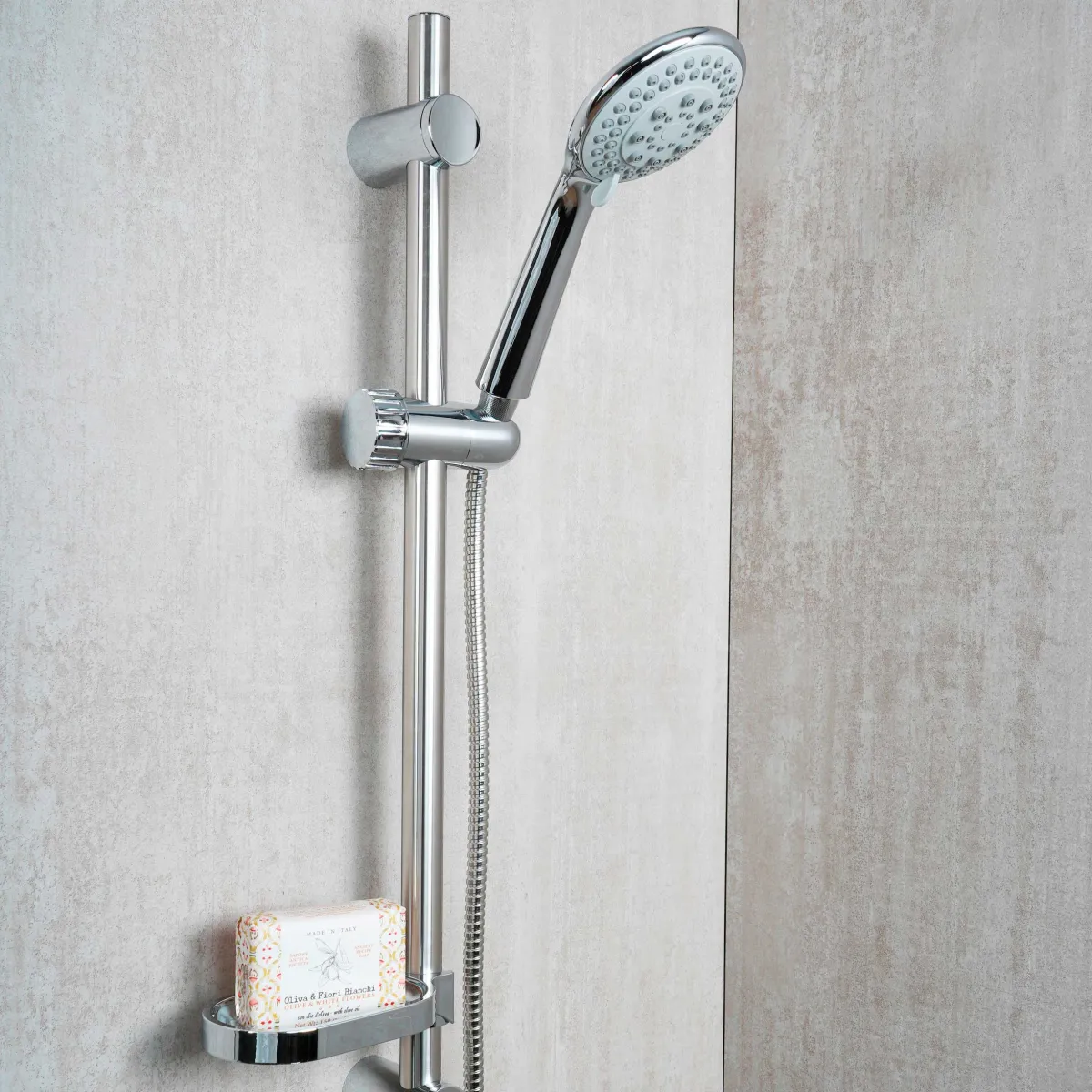 Barre de douche CAPRI en acier inoxydable chromé avec...