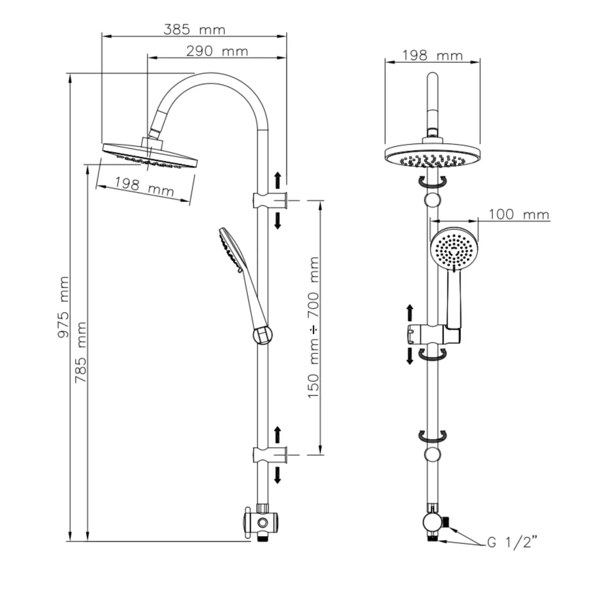Chrom-Finish der Voyager-Duschsäule: Eleganz und Funktionalität