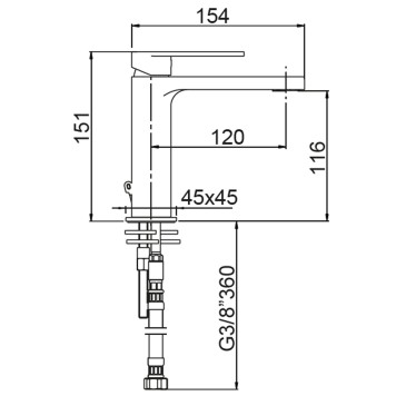 Mitigeur de lavabo Alpha : une alternative valable au Gintonic 74054
