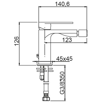Mitigeur de bidet chromé Alpha Designer