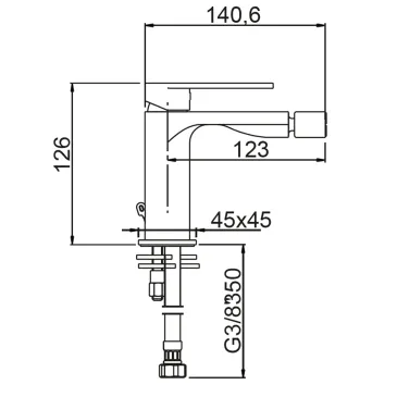 Mitigeur de bidet chromé Alpha Designer