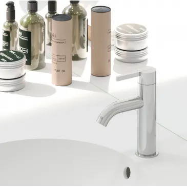 Mitigeur de lavabo chromé à...
