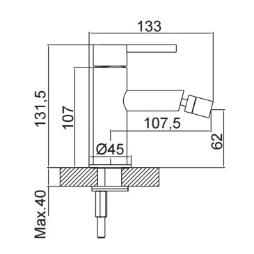 Urbaner wassersparender Bidet-Mixer aus Chrom