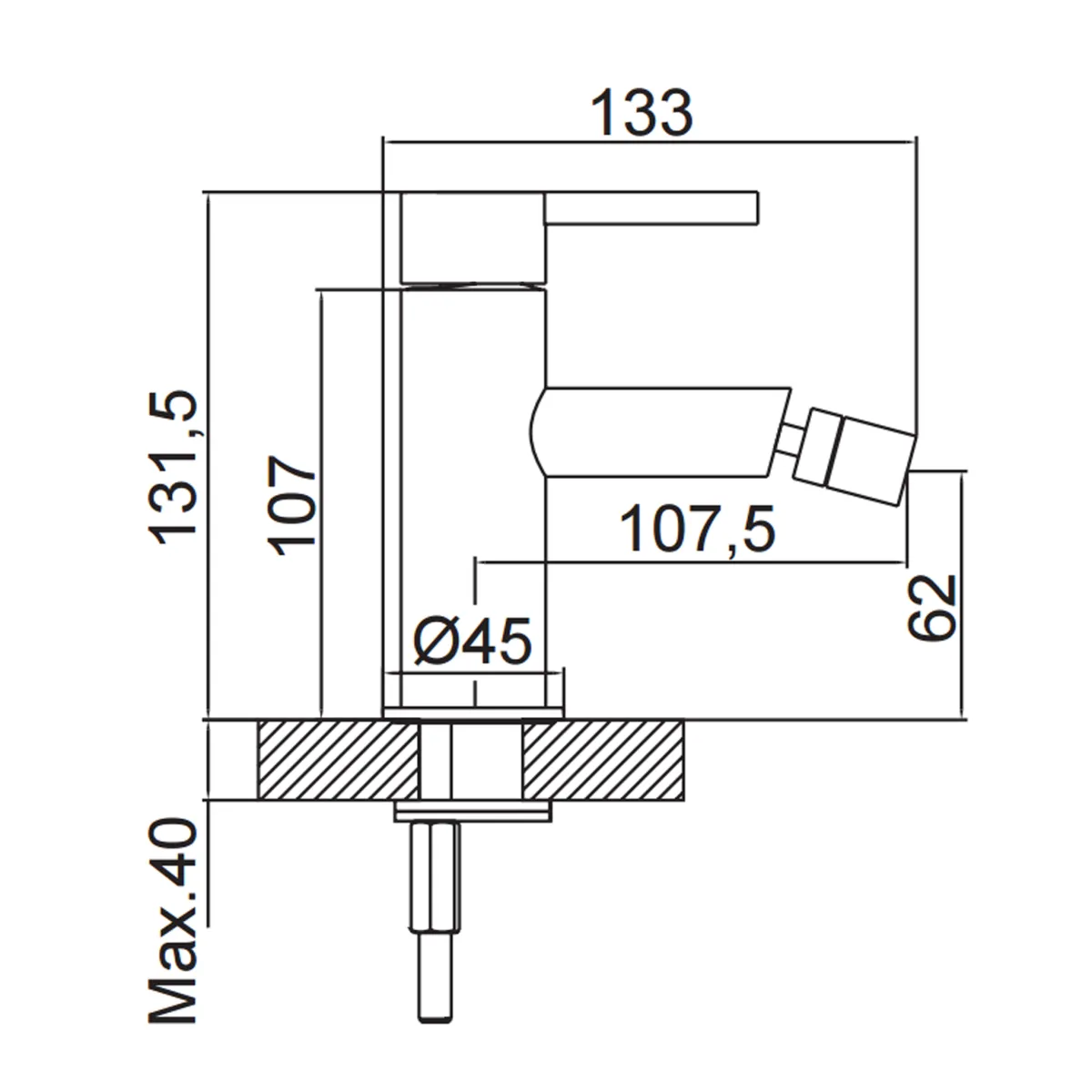 Miscelatore bidet cromato Risparmio Idrico Urban