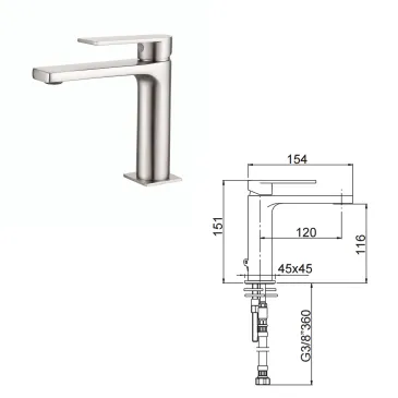 Mitigeur de lavabo finition...
