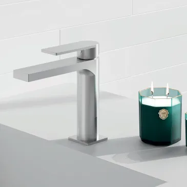 Mitigeur de lavabo Alpha avec finition PVD nickel satiné
