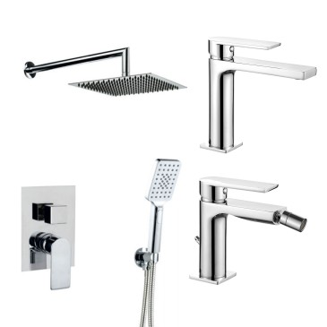 Kit mitigeur de salle de bain chromé ALPHA | Mondialshop