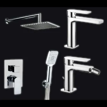 Robinetterie de salle de bain : ensemble complet de lavabo, douche et bidet
