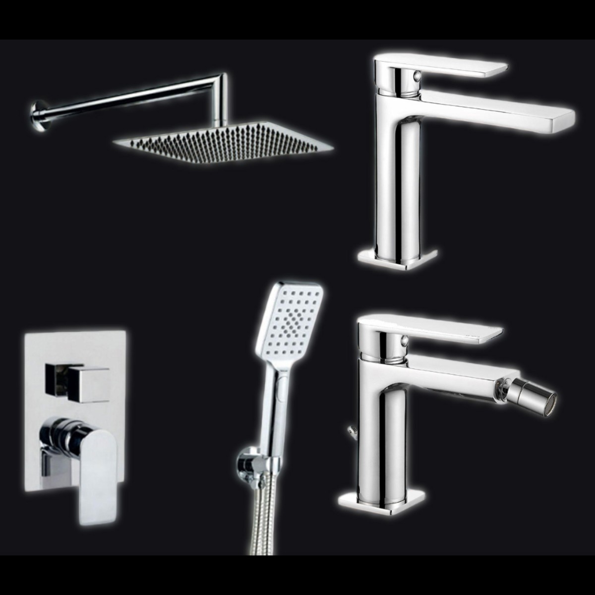 Kit mitigeur de salle de bain chromé ALPHA | Mondialshop