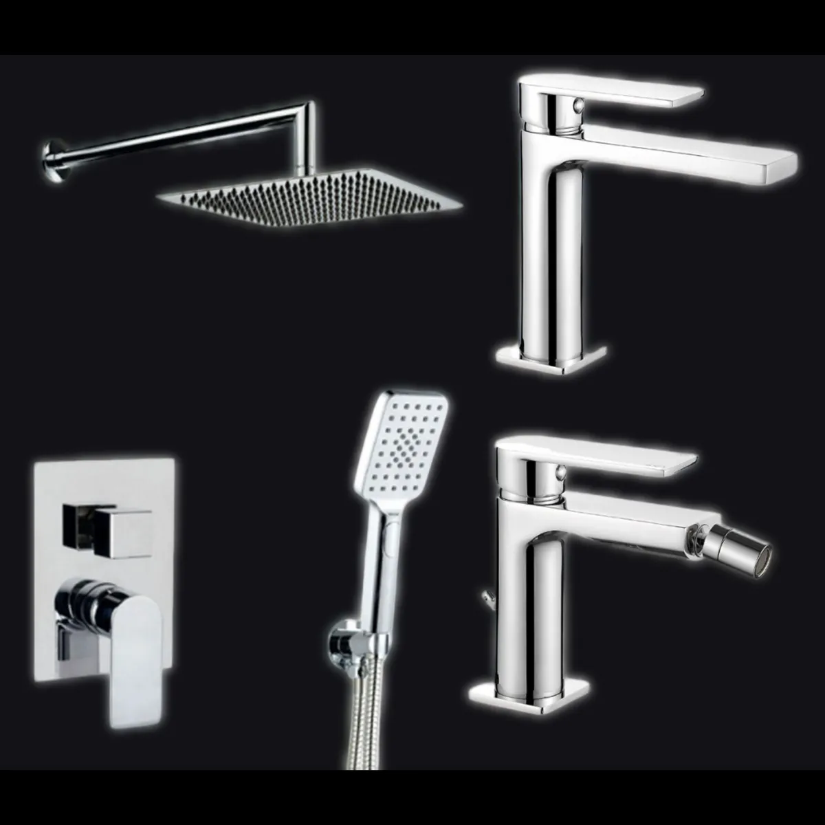 Kit mitigeur de salle de bain chromé ALPHA | Mondialshop