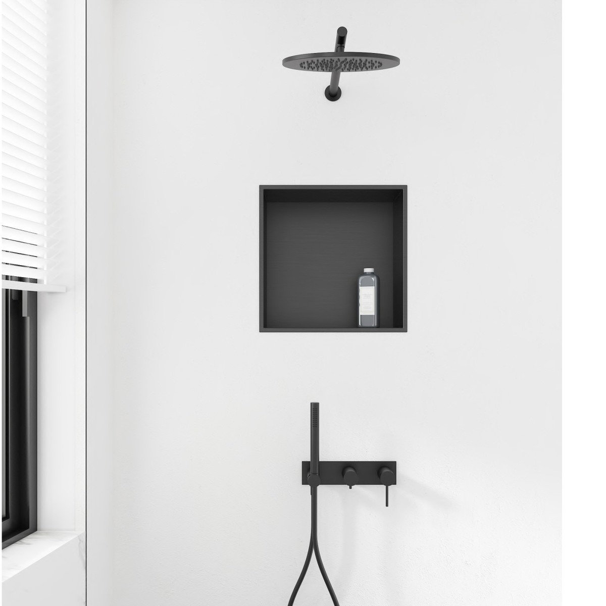 Niche murale GLAMOUR 30x30 noire profondeur 8cm