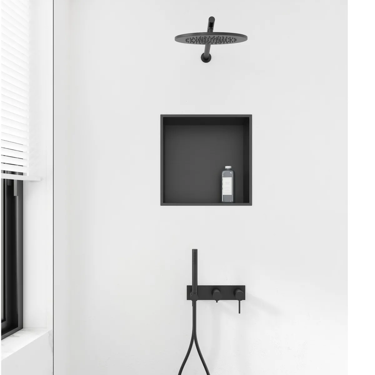 Niche murale GLAMOUR 30x30 noire profondeur 8cm