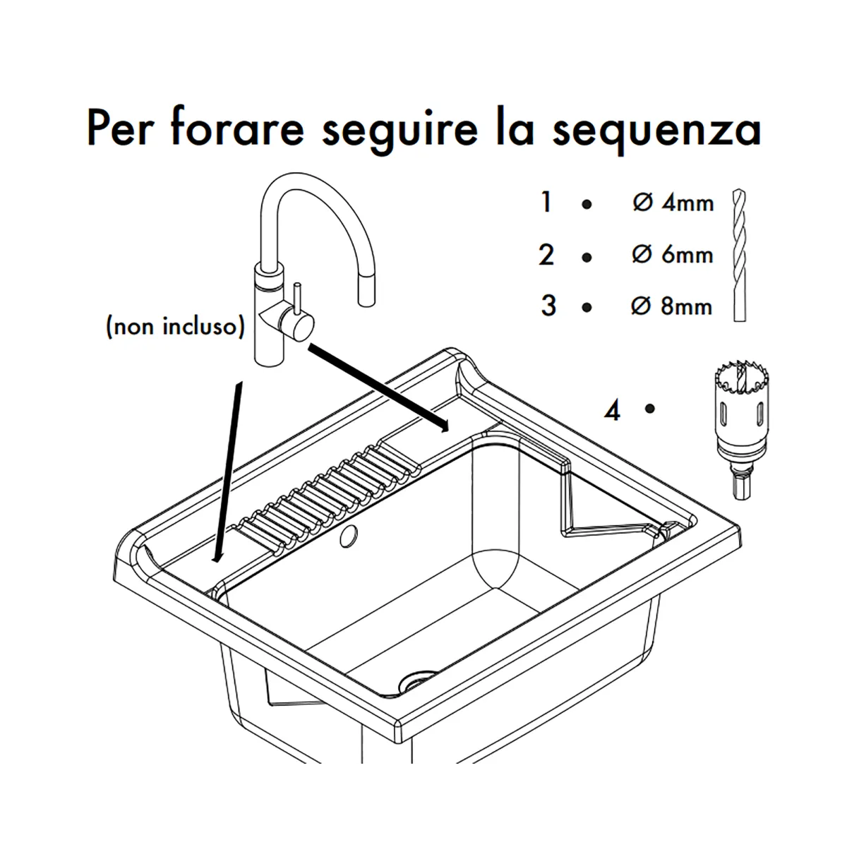 Lavatoio in resina 60x50 bianco