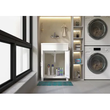 Lavatoio in resina 60x50 bianco