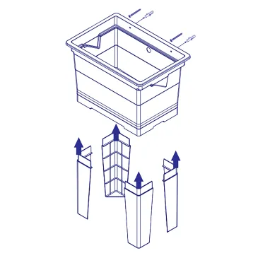 Monoblock-Waschbeckenschrank 59x41 cm