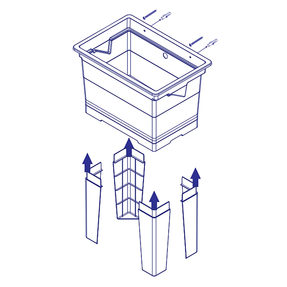 Monoblock-Waschbeckenschrank 59x41 cm
