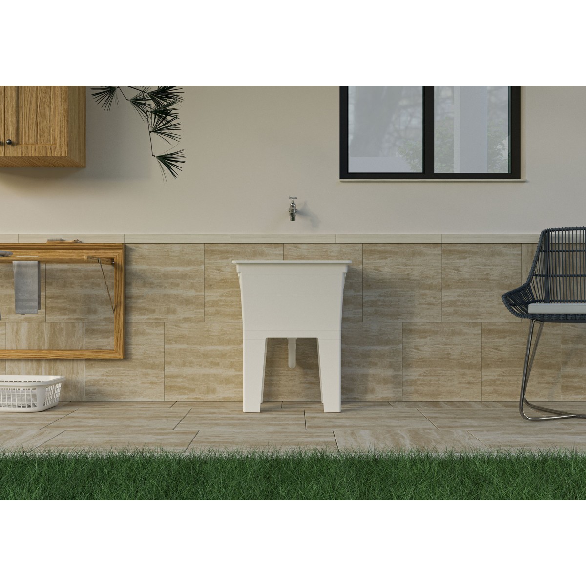 Monoblock-Waschbeckenschrank 59x41 cm