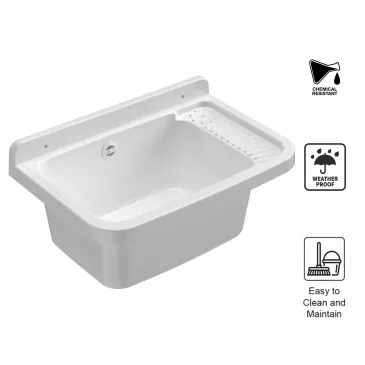 Lavabo mural en résine 50 x 32,5 cm