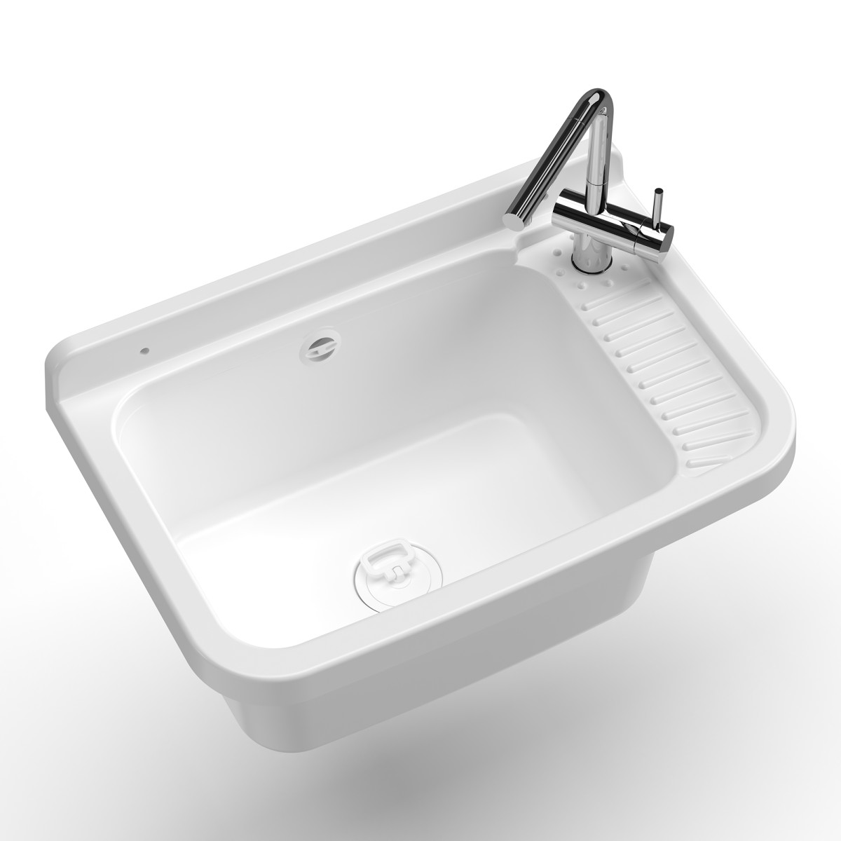 Lavabo mural en résine 50 x 32,5 cm