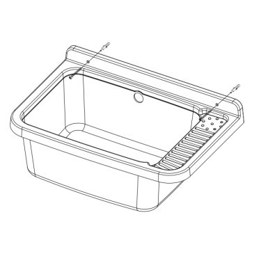 Lavabo mural en résine 50 x 32,5 cm
