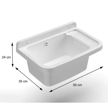 Lavabo mural en résine 50 x 32,5 cm