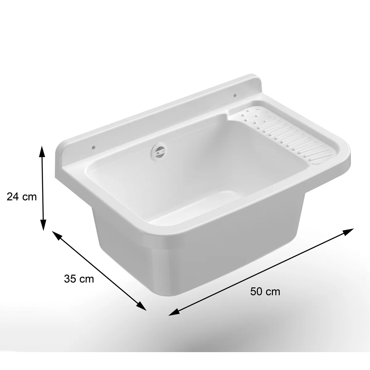 Lavabo mural en résine 50 x 32,5 cm