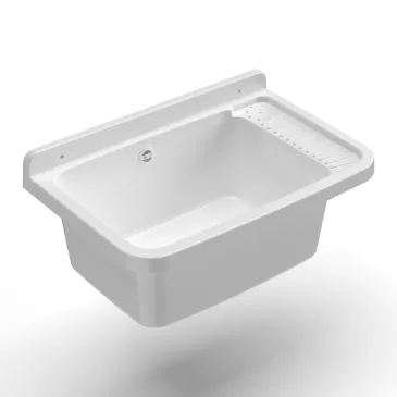 Vasque murale en résine 60x40cm, adaptée à une utilisation intérieure et extérieure