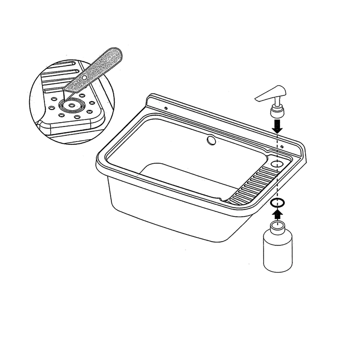 Lavabo mural en résine 50x35cm avec distributeur de savon...