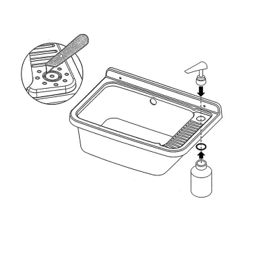Lavabo mural en résine 60x48 avec distributeur de savon en PVC
