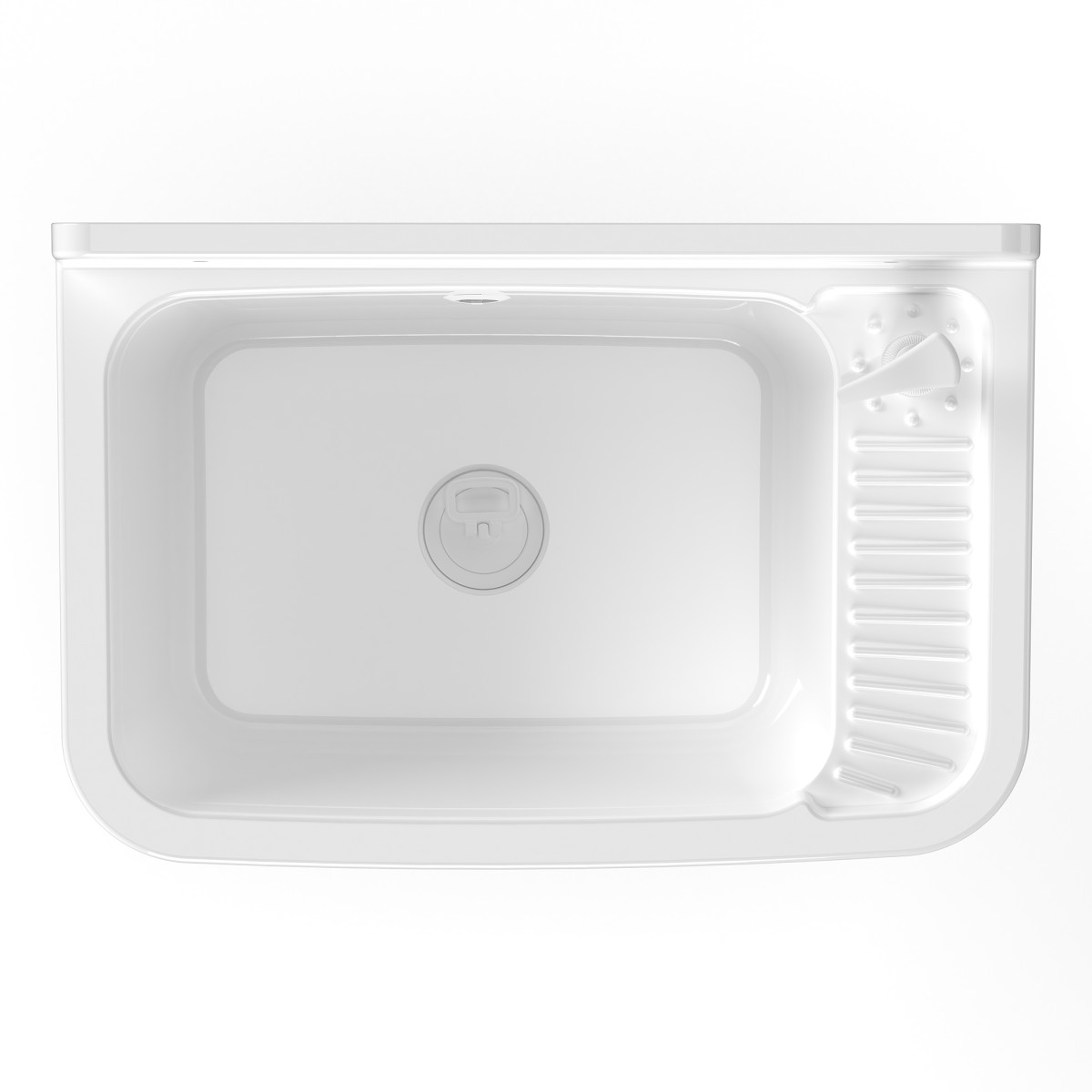 Lavabo mural en résine 60x48 avec distributeur de savon...