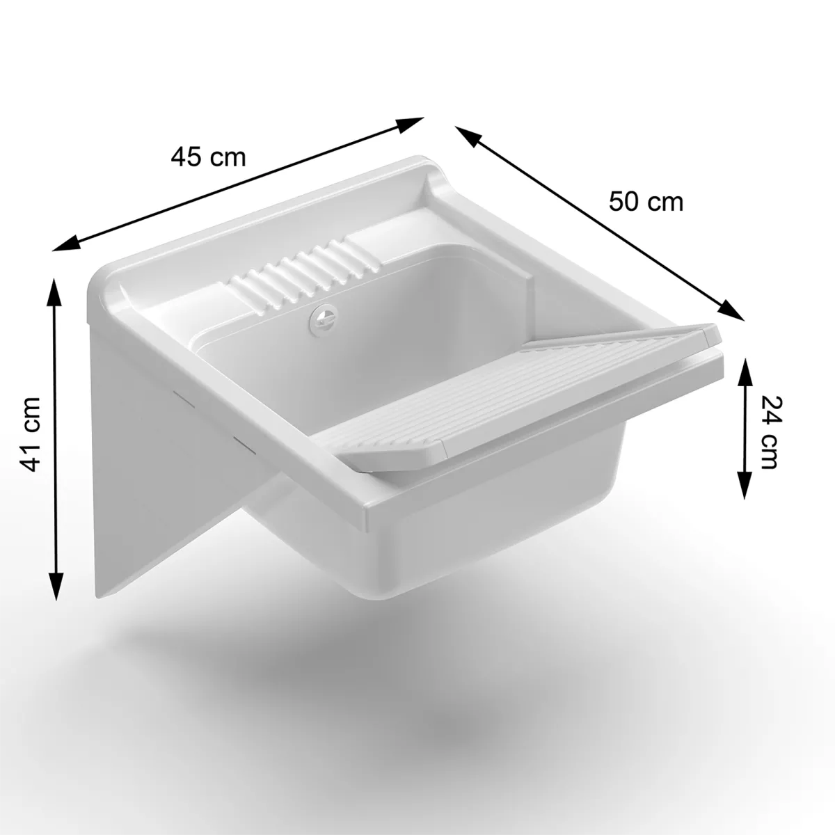 Bac à linge en résine 45x50 avec supports et table