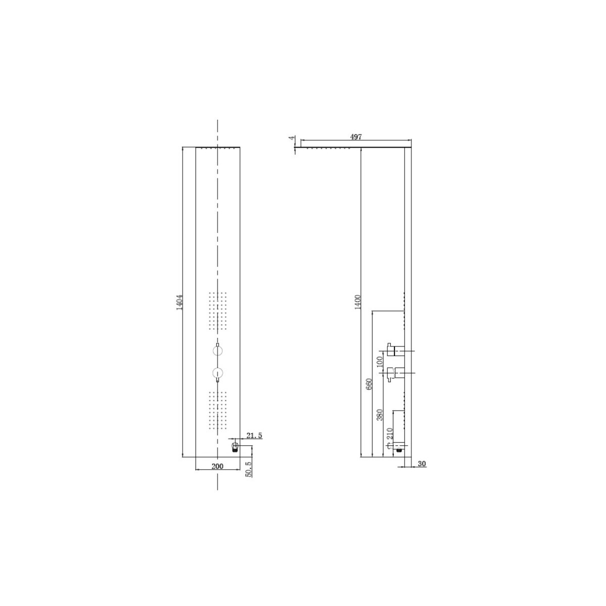 Colonna Doccia Cromata Inox Lucido Idromssaggio Spa | Flat