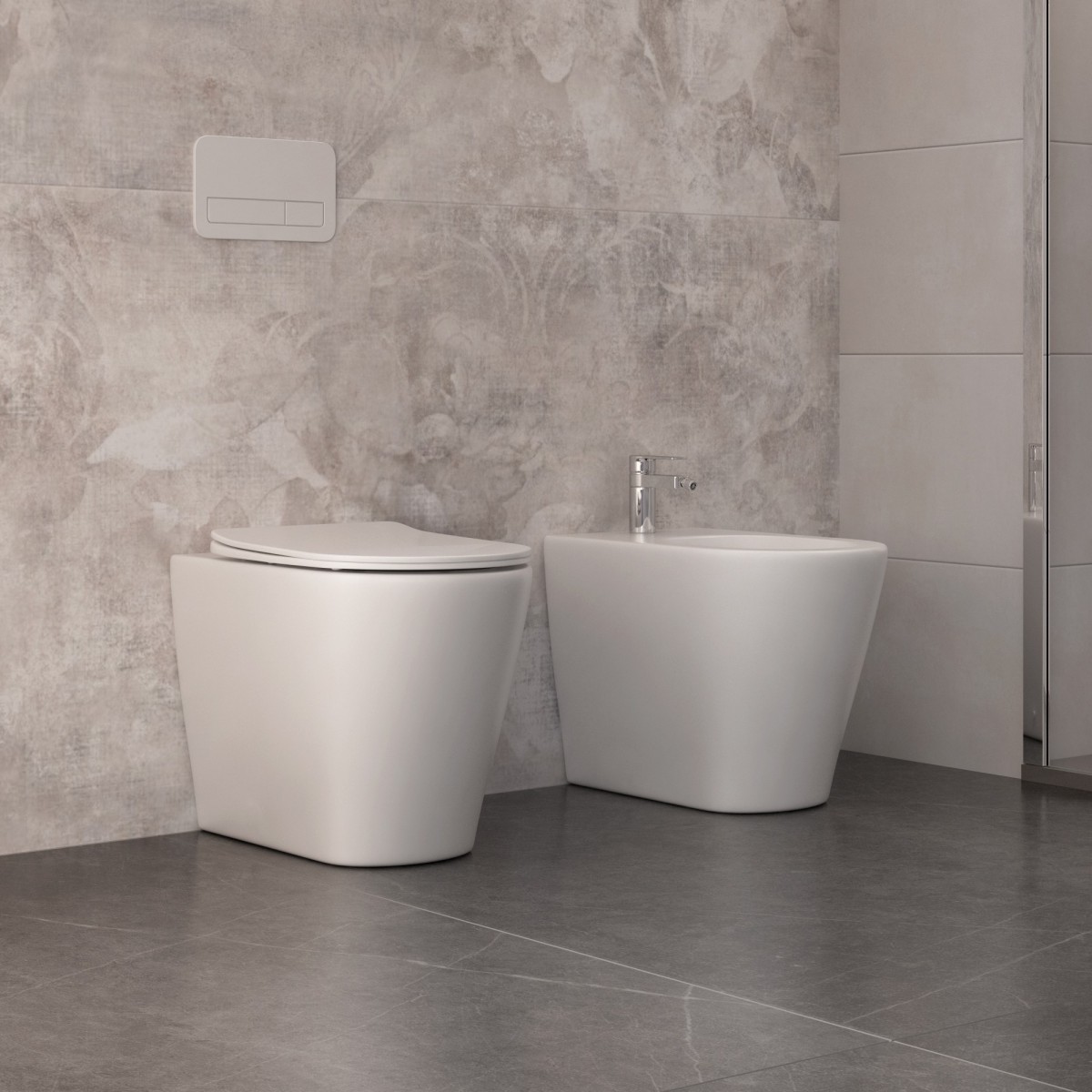 Bidet  a terra Senza Brida in ceramica OCEANO